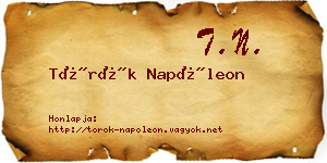 Török Napóleon névjegykártya